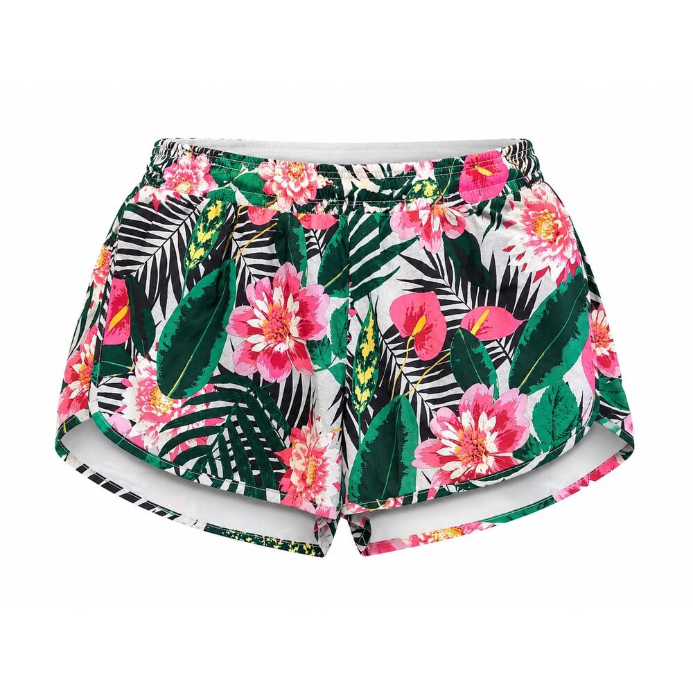 Old Navy Active Tropical Floral Running Shorts Women’s Medium Pink Green